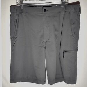 Wrangler Mens Outdoor Performance Shorts Gray Size 36 Hiking Cargo 3 Zip Pockets